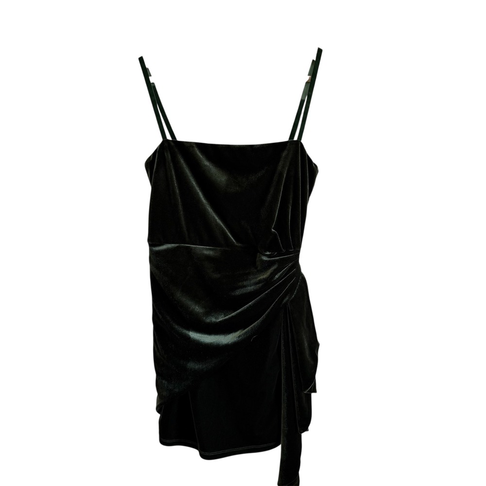 Majorelle Olive Green Velvet Mini Dress Party Cocktail Ruched S
